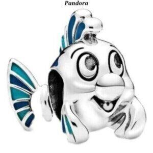 The Little Mermaid Flounder Charm, Charm Fit Pandora Bracelet S925 Silver
